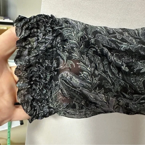 Zara Black and Gray Paisley Blouse - Picture 9 of 11